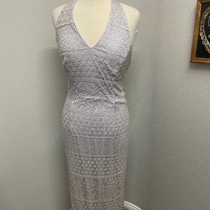 Vintage Silver Fringe Beaded Sequin Prom Formal Evening Party Dress Gown S 11-12